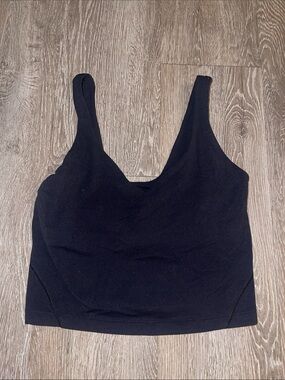 lululemon athletica Black v neck Sports Tank crop top yoga dance gym workout